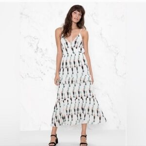 EUC SZ 8 LOS ANGELES ATELIER & OTHER STORIES  TOUCAN PRINT TIERED MAXI DRESS